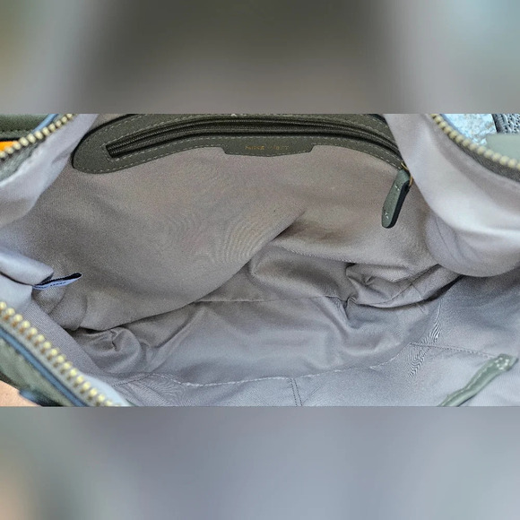 NINE WEST Calla Print Hobo Vegan Leather Bag In Sage olive green - Picture 13 of 14